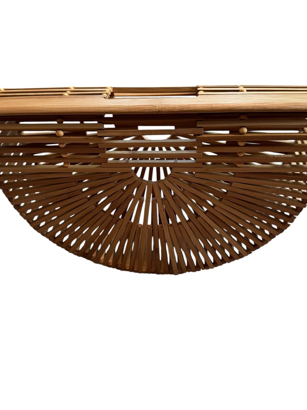 CULT GAIA Gaia’s Ark Small Top Handle Bag Bamboo Wood Bohemian Natural Tan BOX - Picture 3 of 8